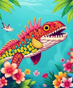 Tropical Lagoon Creature Feature Paint By Numbers