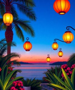 Lanterns Dusk Paint Numbers