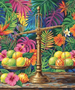 Tropical Lemons Antique Scale Paint By Numbers