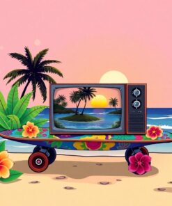 Tropical Longboard Television Paint By Numbers