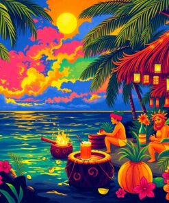 Luau Firelight Paint Numbers