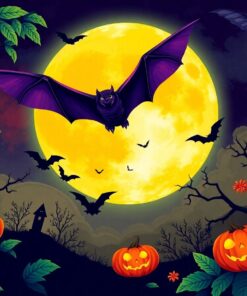 Tropical Lunar Bat Flight Paint By Numbers