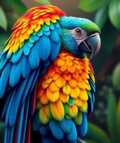 Tropical Macaw paint by numbers