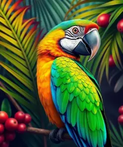 Tropical Macaw Palm Snack Paint By Numbers