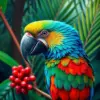 Tropical Macaw Palm Snack paint by numbers
