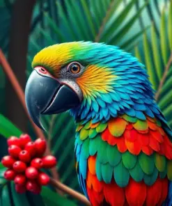 Tropical Macaw Palm Snack paint by numbers