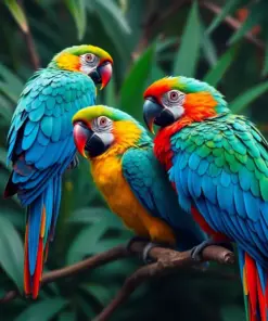Tropical Macaws paint by numbers
