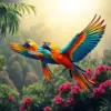 Tropical Macaws Taking Flight Paint By Numbers