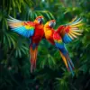 Tropical Macaws Taking Flight Paint By Numbers