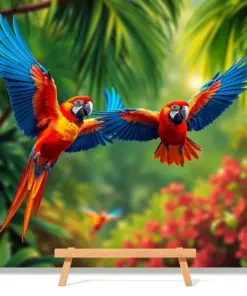 Tropical Macaws Taking Flight Paint By Numbers