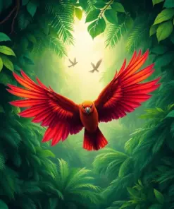 Tropical Mahogany Canopy Flight paint by numbers