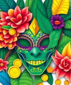 Tropical Masquerade Coin Hoard Paint By Numbers