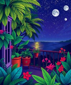 Midnight Balcony Paint Numbers