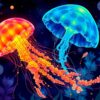 Tropical Midnight Jellyfish Glow Paint By Numbers