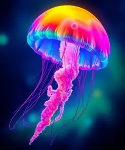 Tropical Midnight Jellyfish Glow Paint By Numbers