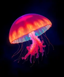 Tropical Midnight Jellyfish Glow Paint By Numbers