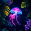 Tropical Midnight Jellyfish Glow paint by numbers
