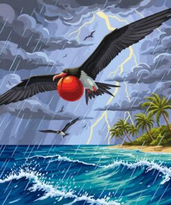 Tropical Monsoon Frigatebird Flight Paint By Numbers