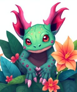 Tropical Monstera Sprite Gathering Paint By Numbers