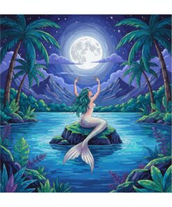 Tropical Moonlit Siren Lagoon Paint By Numbers