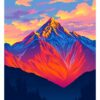 Mountain Alpenglow Paint Numbers