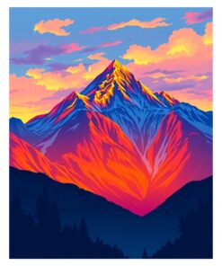 Mountain Alpenglow Paint Numbers