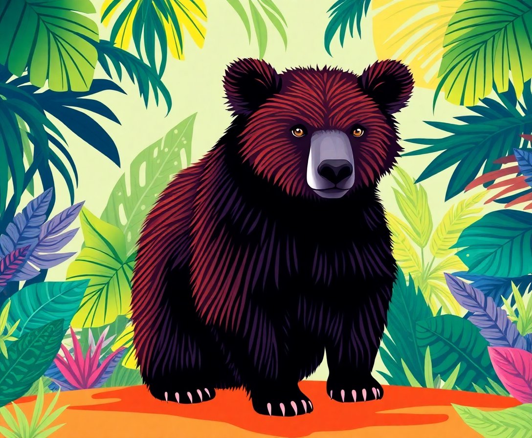 tropical-nandi-bear-shadow-paint-by-numbers-kit