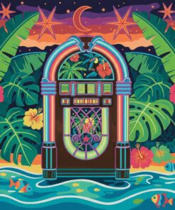 Tropical Neon Jukebox Nights Paint By Numbers