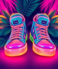 Tropical Neon Skate Soles Paint By Numbers