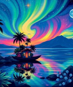 Tropical Night Aurora Vessel Paint By Numbers