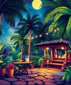 Tropical Night Station Paint By Numbers