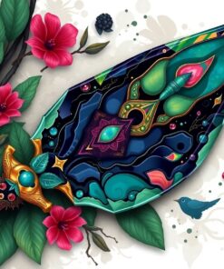 Tropical Obsidian Ritual Blade Paint By Numbers