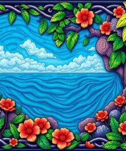 Tropical Ocean Celtic Carving Paint By Numbers