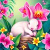 Tropical Orchid Bunny Nap Paint By Numbers