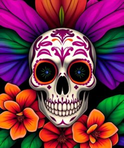 Orchid Calavera Paint Numbers