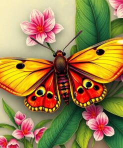 Sunset Moth Paint Numbers