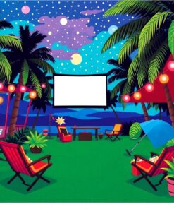 Tropical Outdoor Movie Night Paint By Numbers