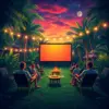 Tropical Outdoor Movie Night Paint By Numbers