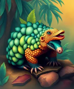 Tropical Pangolin paint by numbers