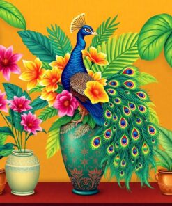 Tropical Parlor Peacock Vase Paint By Numbers