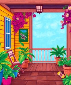 Tropical Passionfruit Porch Paint By Numbers