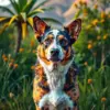 Tropical Pasture Cattle Dog paint by numbers