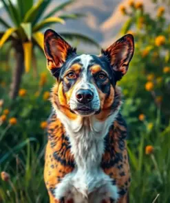 Tropical Pasture Cattle Dog paint by numbers