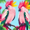 Tropical Pink Cockatoos Paint By Numbers