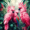 Tropical Pink Cockatoos paint by numbers