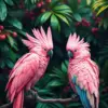 Tropical Pink Cockatoos Paint By Numbers