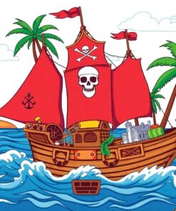 Tropical Pirate Treasure Chart Paint By Numbers