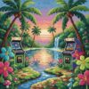 Tropical Pixel Gaming Oasis Paint By Numbers