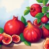 Tropical Pomegranates And Figs Paint By Numbers