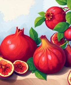 Tropical Pomegranates And Figs Paint By Numbers